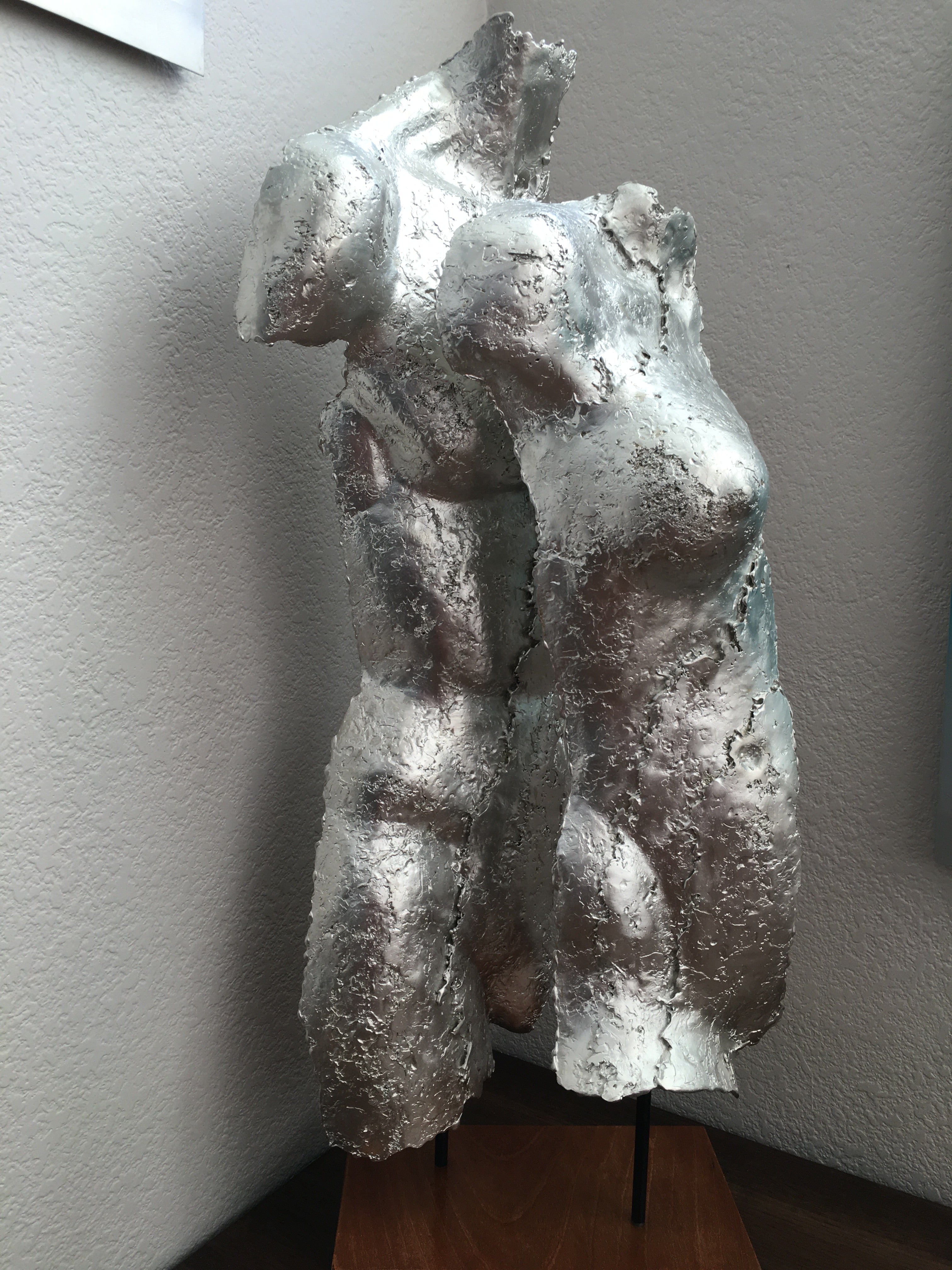 Cast Aluminum Sculpture - Man and Woman