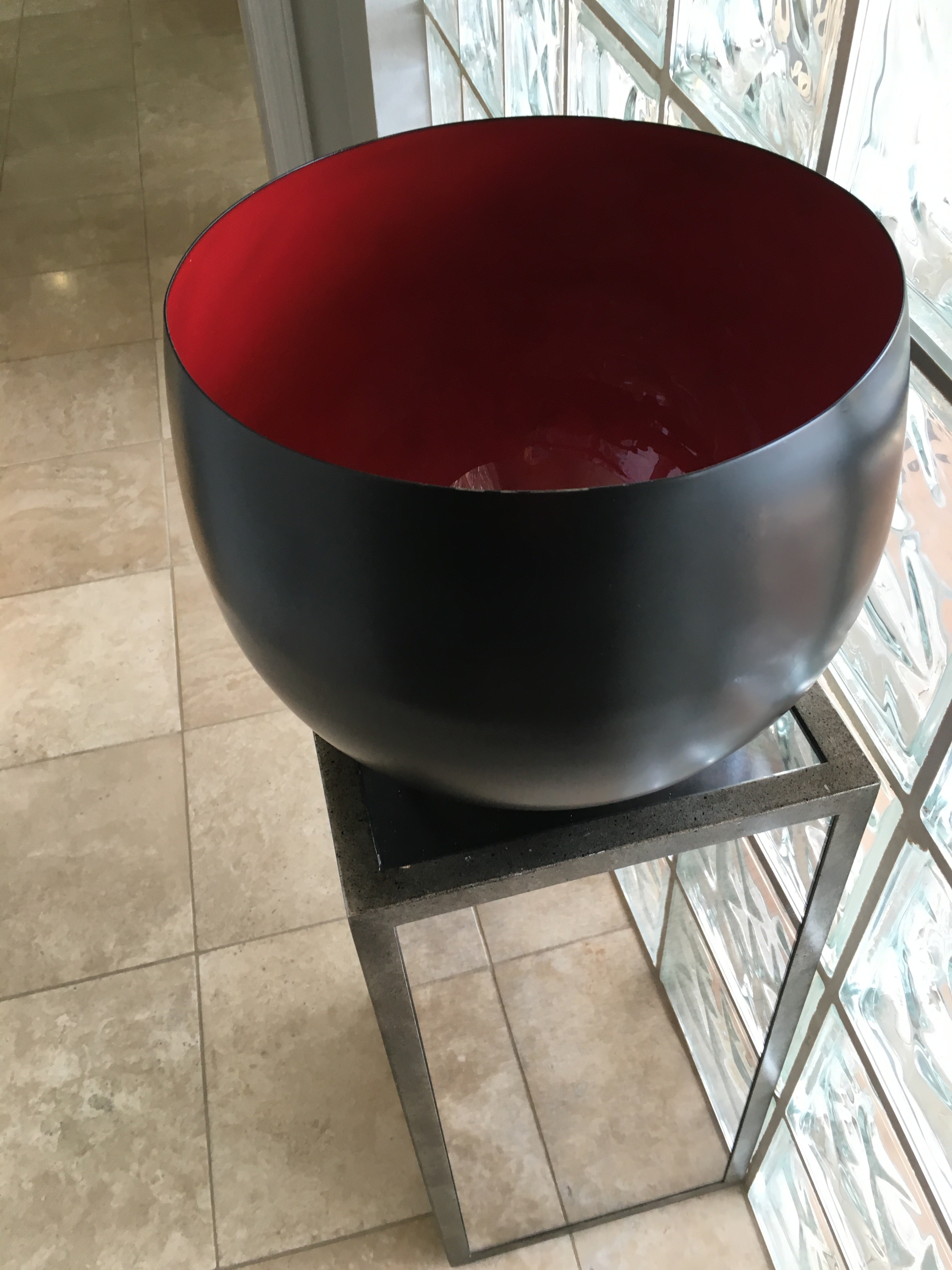 Bowl -Red interior Black exterior