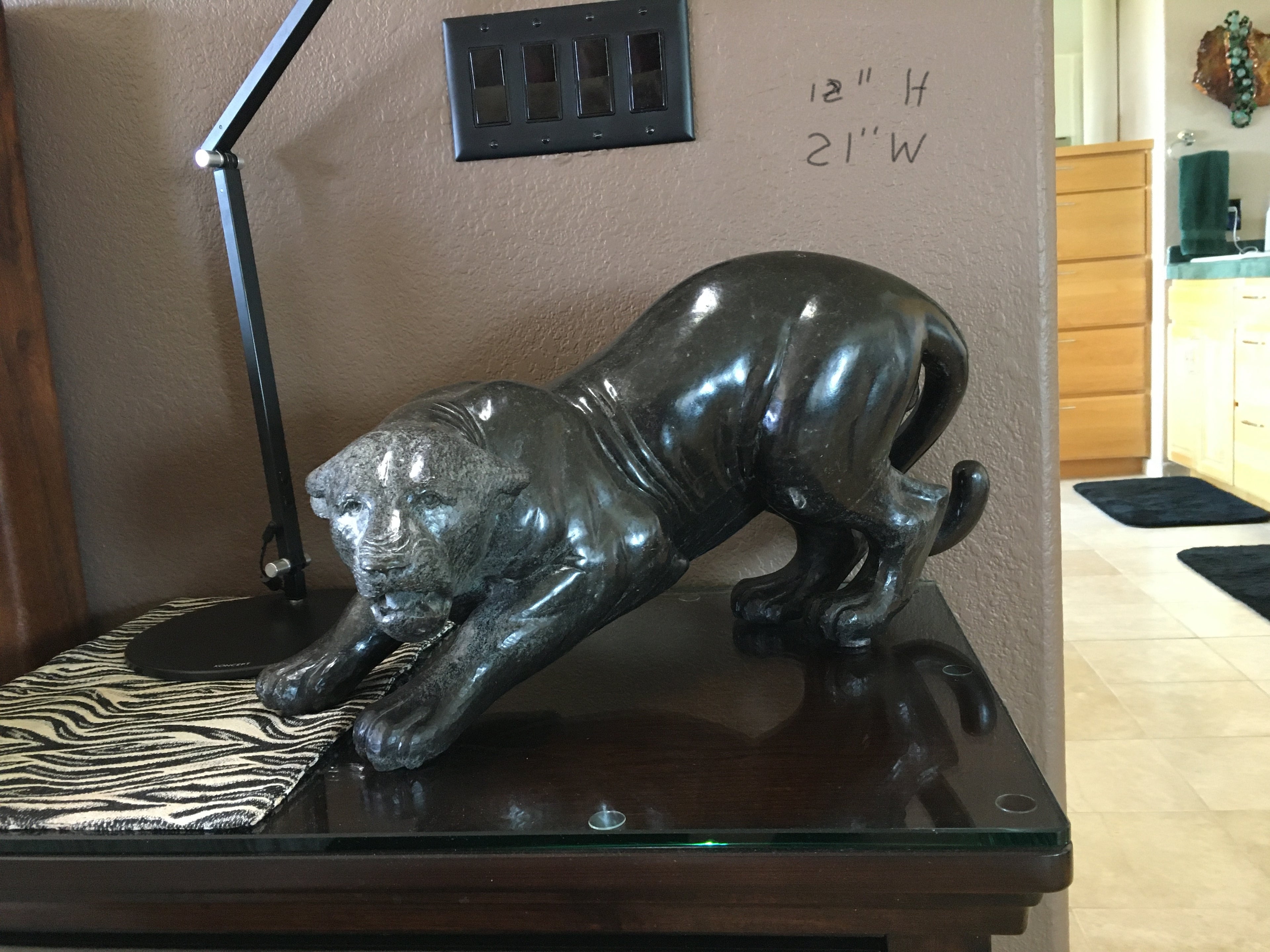 Stone Carved Black Panther